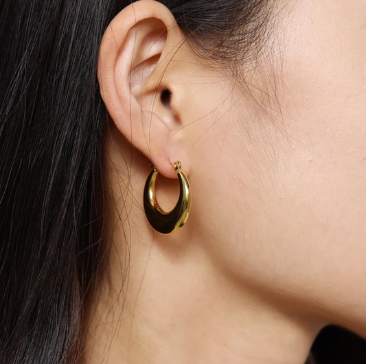 Anti-Tarnish U-Shaped Hoop Earrings