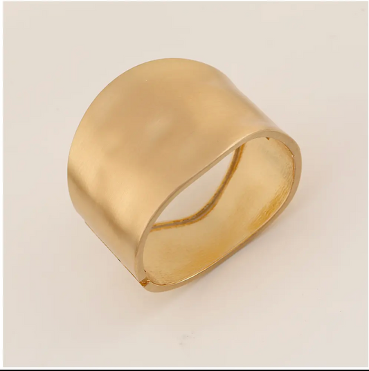 Anti-Tarnish Irregular Broad Hand Cuff